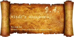 Vitéz Alexandra névjegykártya